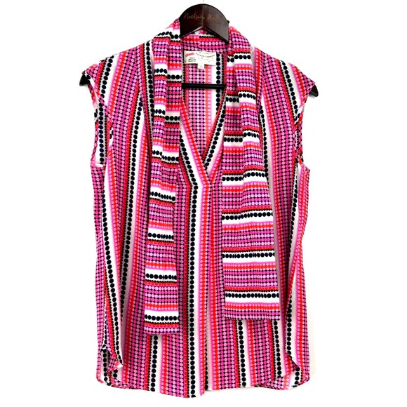 Maison Common Munich Womens Pink Polka Dot Sleeveless Blouse Sz 38 US M 1201R3 - Picture 3 of 12